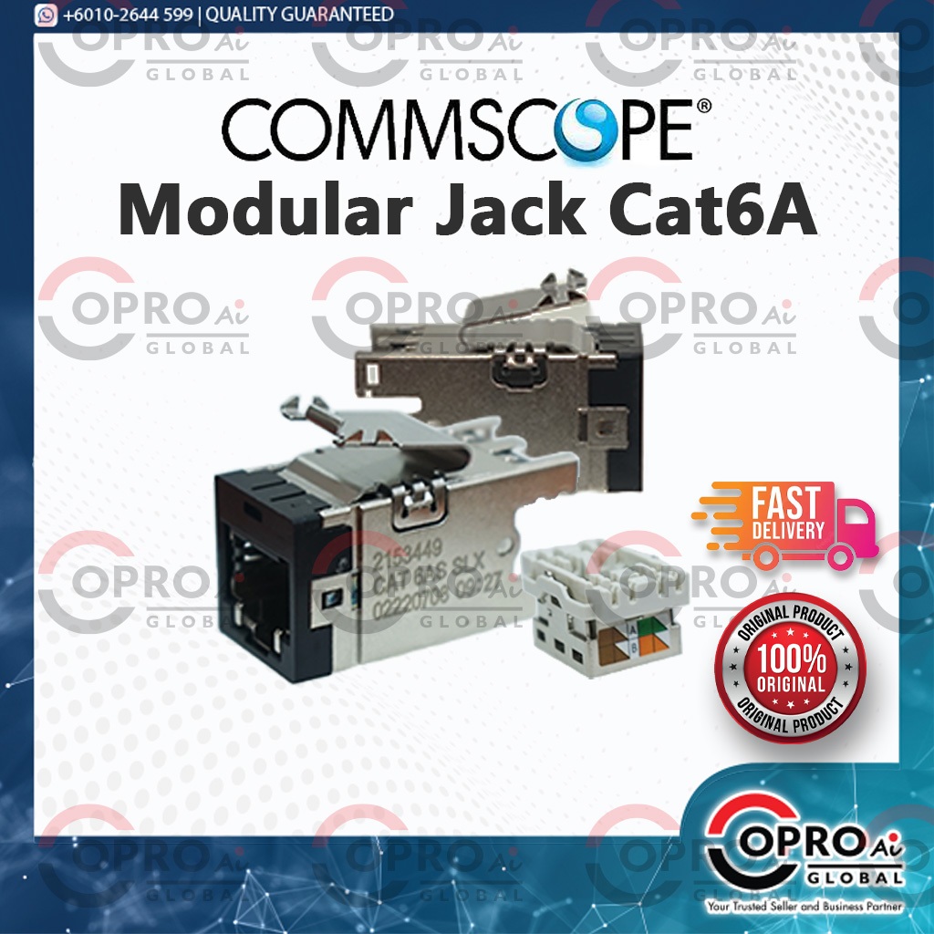 Commscope AMP RJ45 Cat6A Keystone Jack / Modular Jack Connector for LAN ...