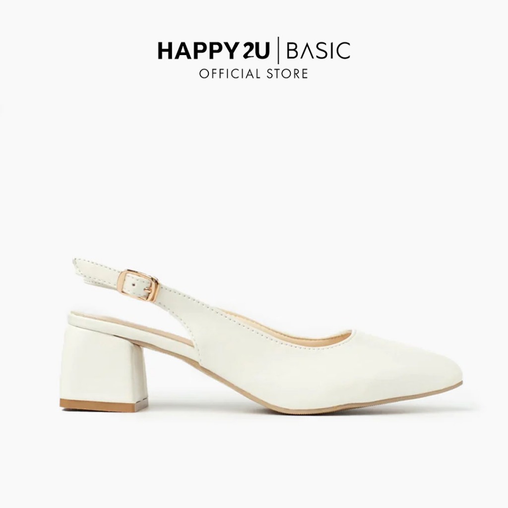 White block hot sale heel slingbacks