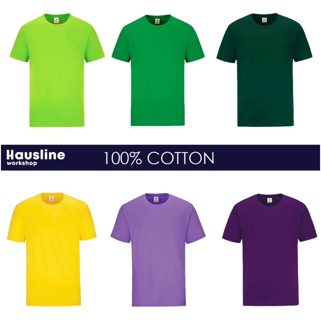 Unisex Round Neck Plain T-Shirt RC01: Apple Green/Milo Green/Dark Green ...