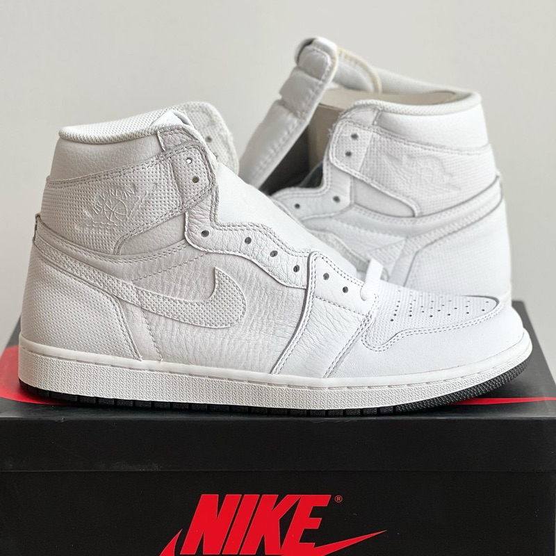 All white air deals jordan 1 mid