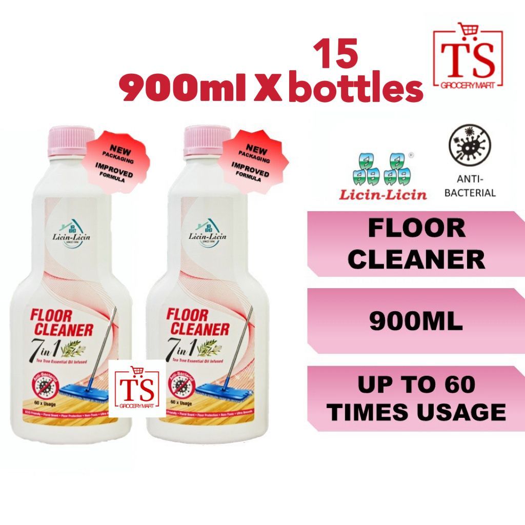 Licin Licin 7 IN 1 Floor Cleaner - 晶晶地板清洁剂 - 900ML X 15 BOTTLES ...