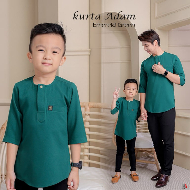 [EMERALD Green]batik ADAM SLIM FIT FATHER AND SON-BAJU RAYA 2024 ...