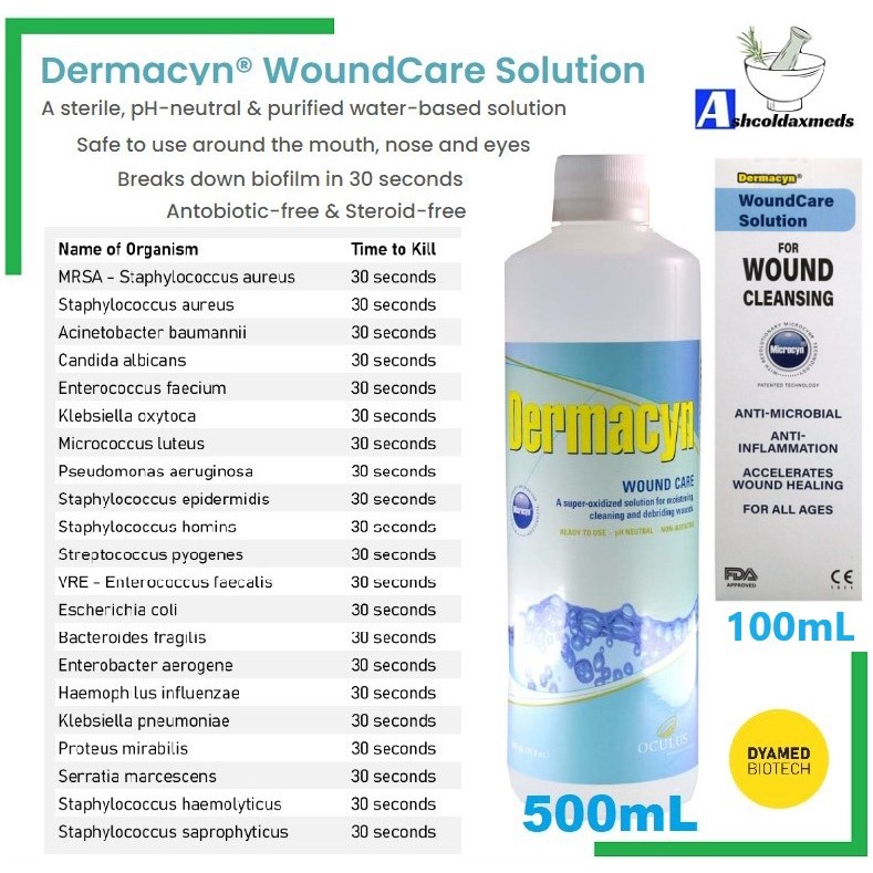 DERMACYN WOUND CARE SOLUTION 500ML Or 100ML SPRAY EXP05/2026 | Shopee ...