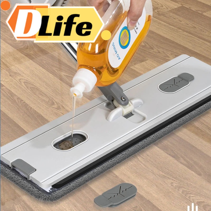 D.life 42cm Large Panel Flat Mop, Self Wringing Floor Cleaning Mop ...