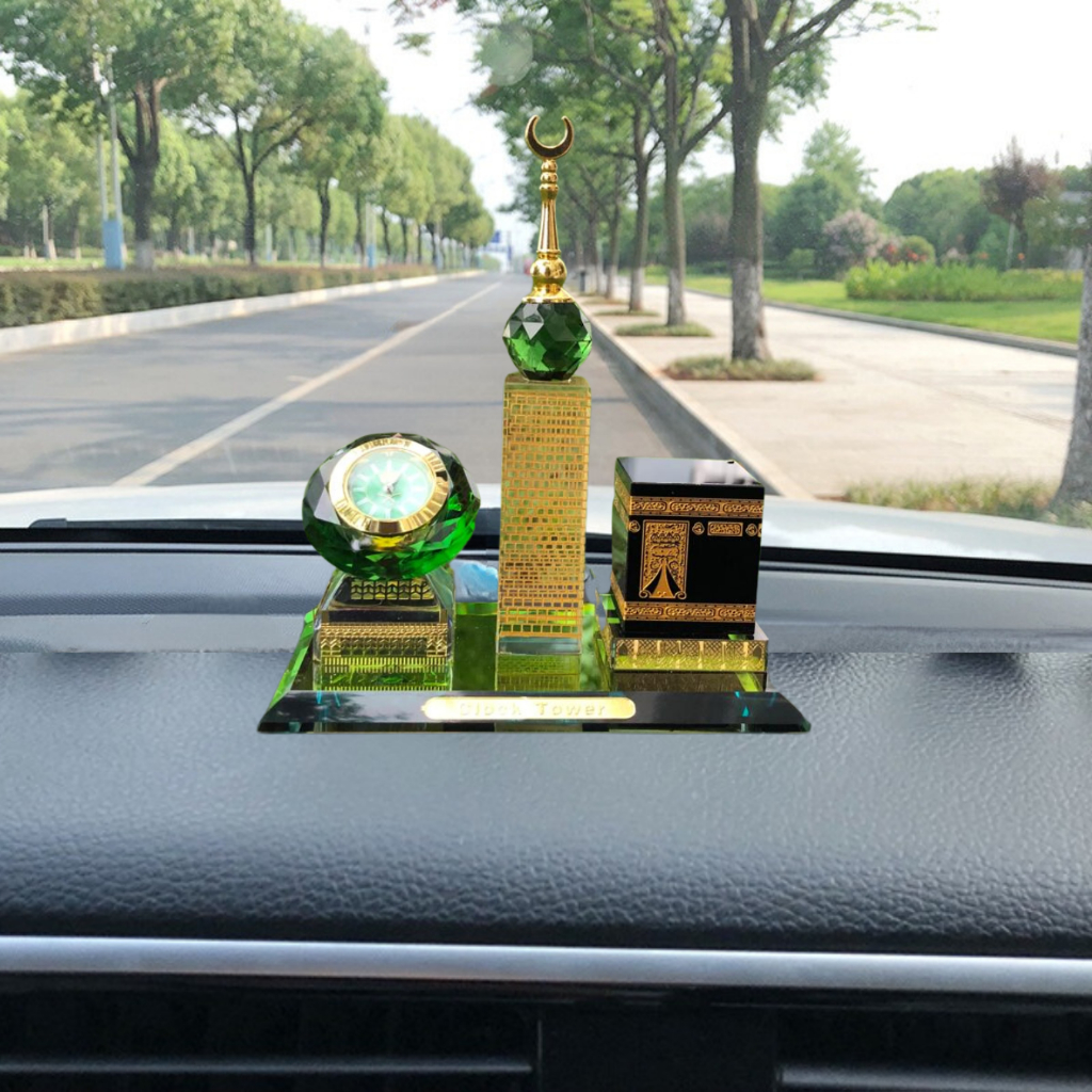 MY Muslim Car Ornaments Kaaba Clock Tower Model Islamic Architecture ...