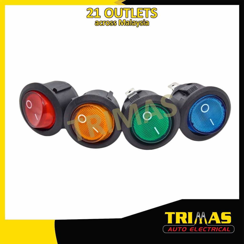 3 Pin Snap In On Off Round Boat Rocker Switch (1pc) | Shopee Singapore