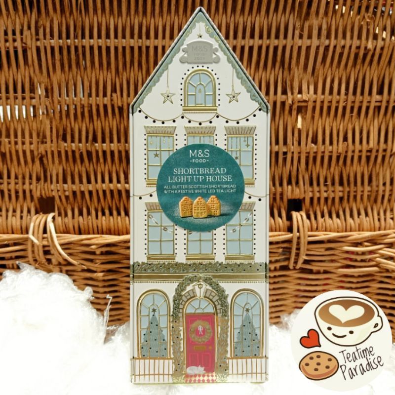 Clearance ] Marks & Spencer (M&S) Light Up House Tin 230g (Dark Chocolate  Chip Cookies/Scottish Shortbread)