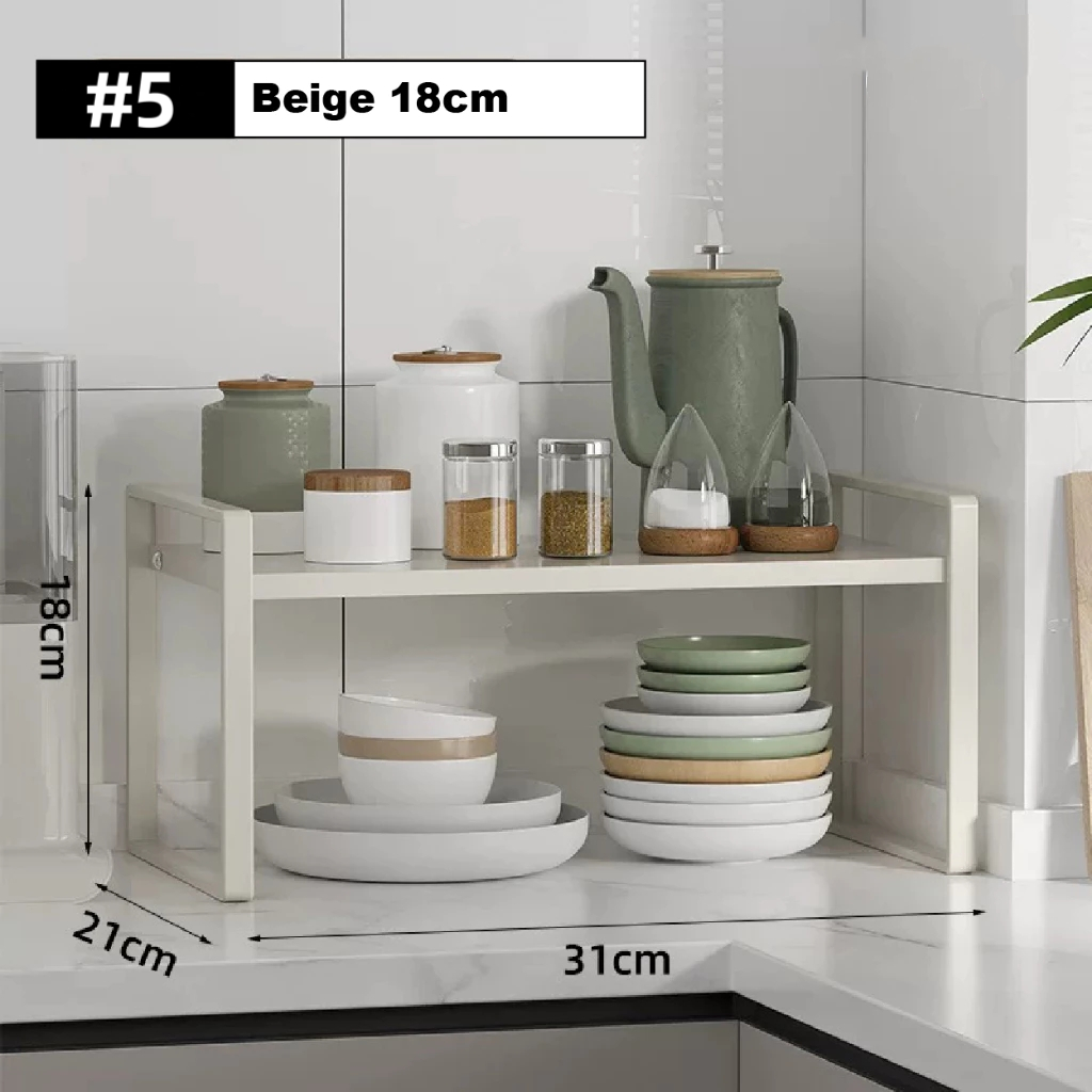 Adjustable Kitchen Rack Kitchen Cabinet Shelf Plate/Spice Rack ...