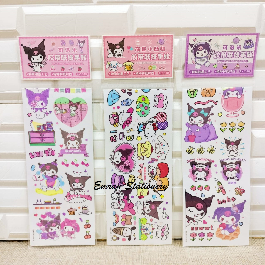 Sanrio Stickers Stiker Sanrio Kuromi Melody Hello Kitty Cinnamoroll ...