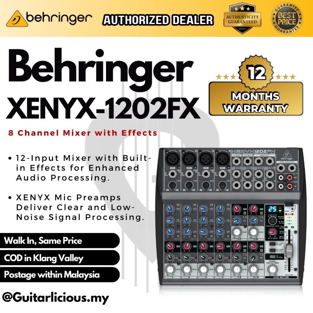 Behringer Xenyx 1202FX 8-channel Analog Mixer with Effects (1202 ...