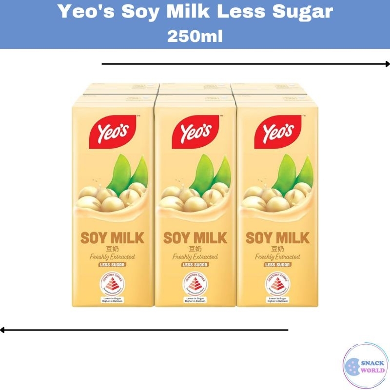 Yeo's Soya Milk Less Sugar (250ml x 6s) | Shopee Singapore