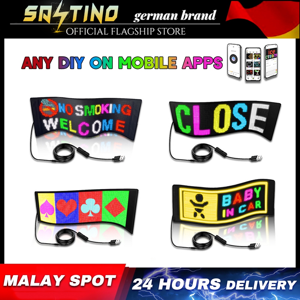 LED DISPLAY SIGNBOARD Matrix Pixel Panel Bluetooth APP USB 5V Flexible ...