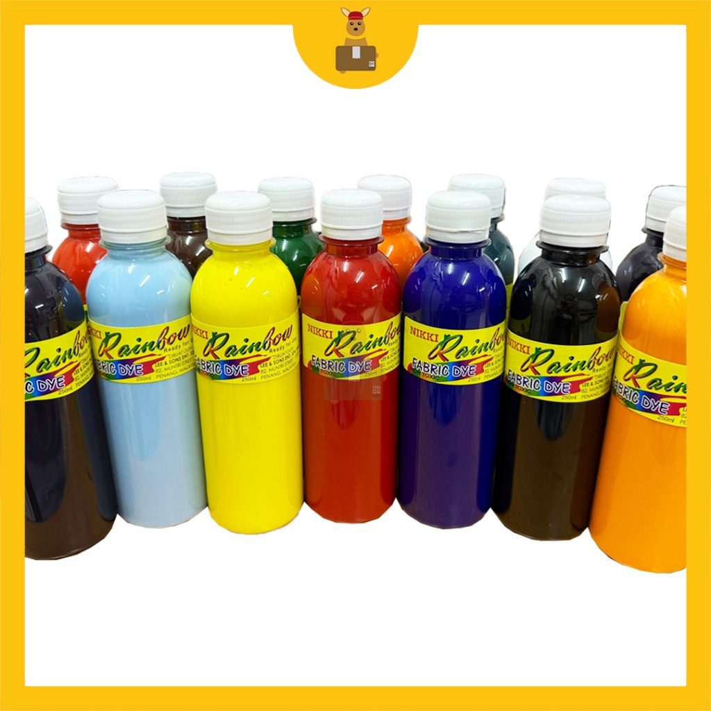 NIKKI Rainbow Non Toxic 250ml Fabric Dye Paint Pewarna Kain Colour Silk