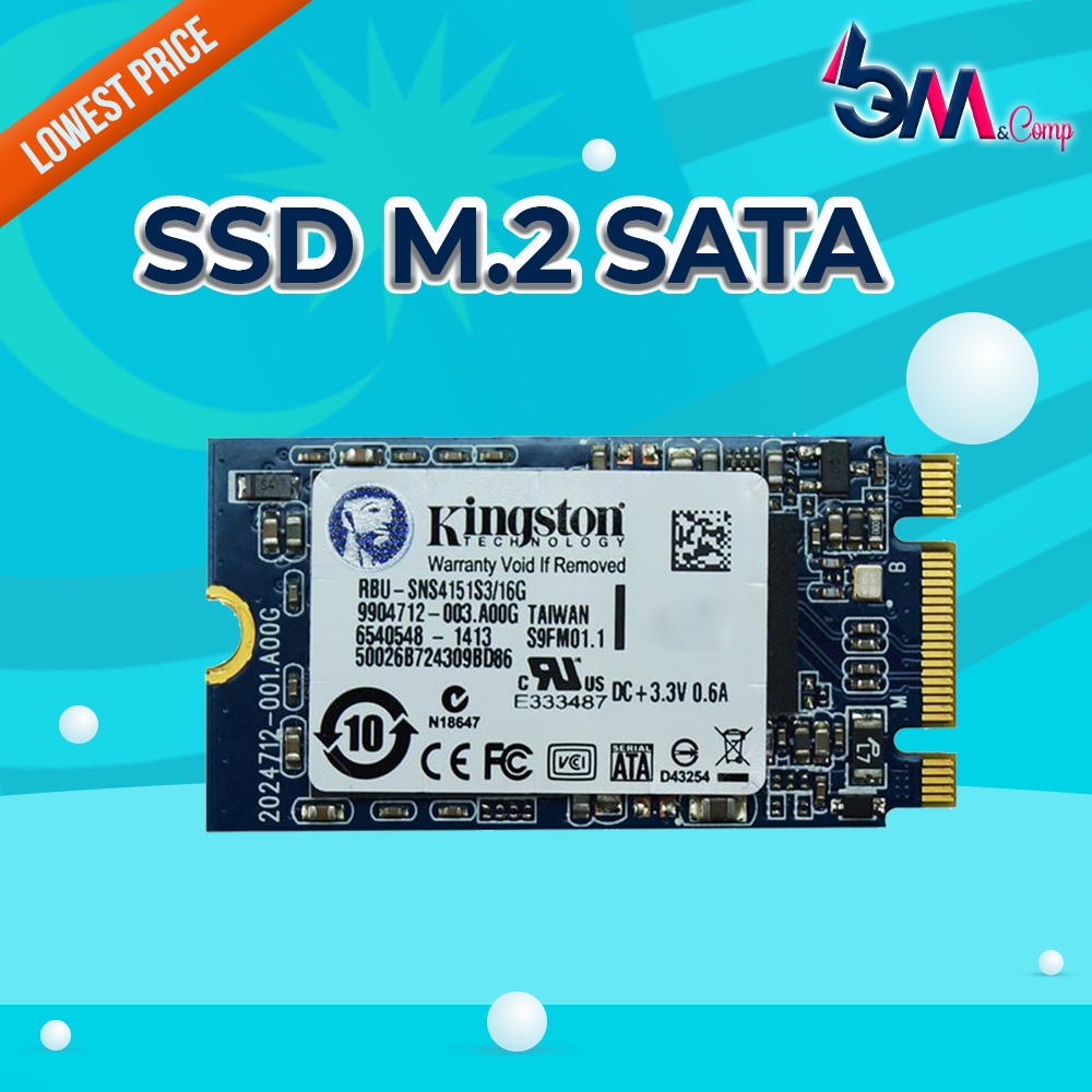 Kingston RBU-SNS4151S3 16GB/32GB/128GB Solid State SSD M.2 SATA Storage ...