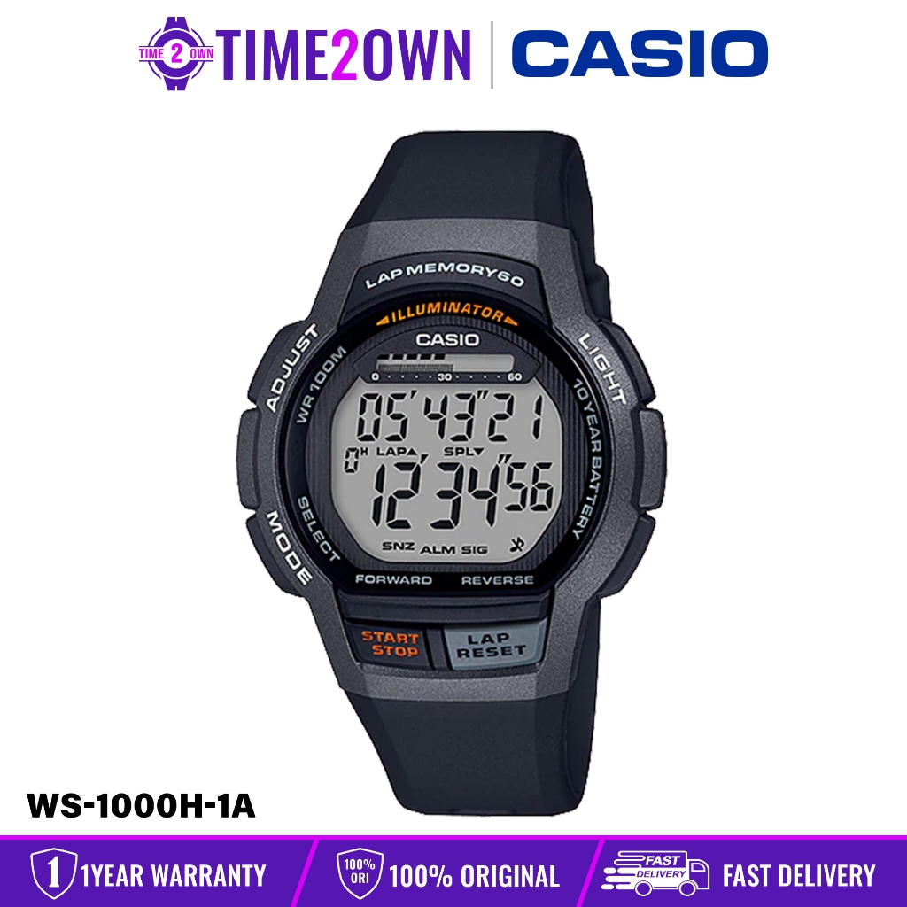 Casio WS 1000H Fashion Digital Resin Band Men Sports Watch Jam Tangan Lelaki Shopee Singapore