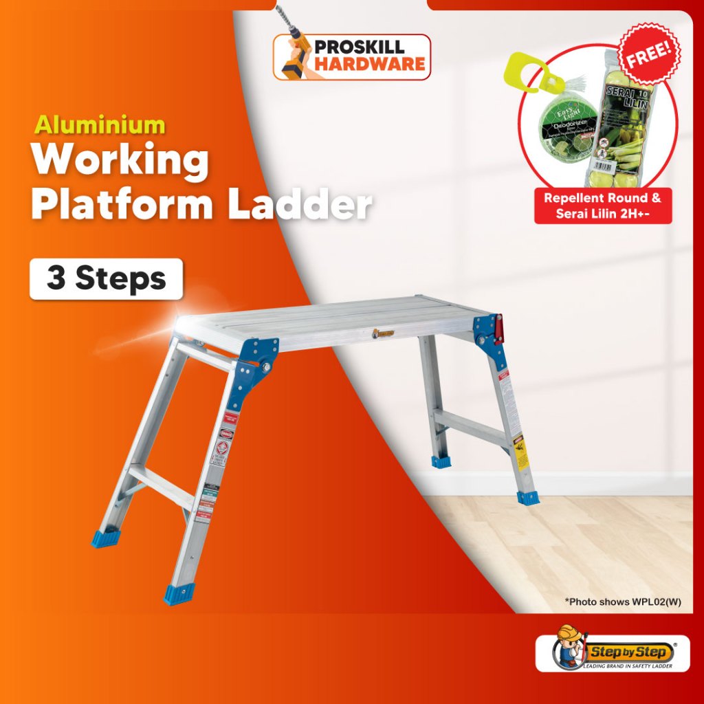 PROSKILL HARDWARE Aluminium Workbench Platform Ladder Aluminium Working ...