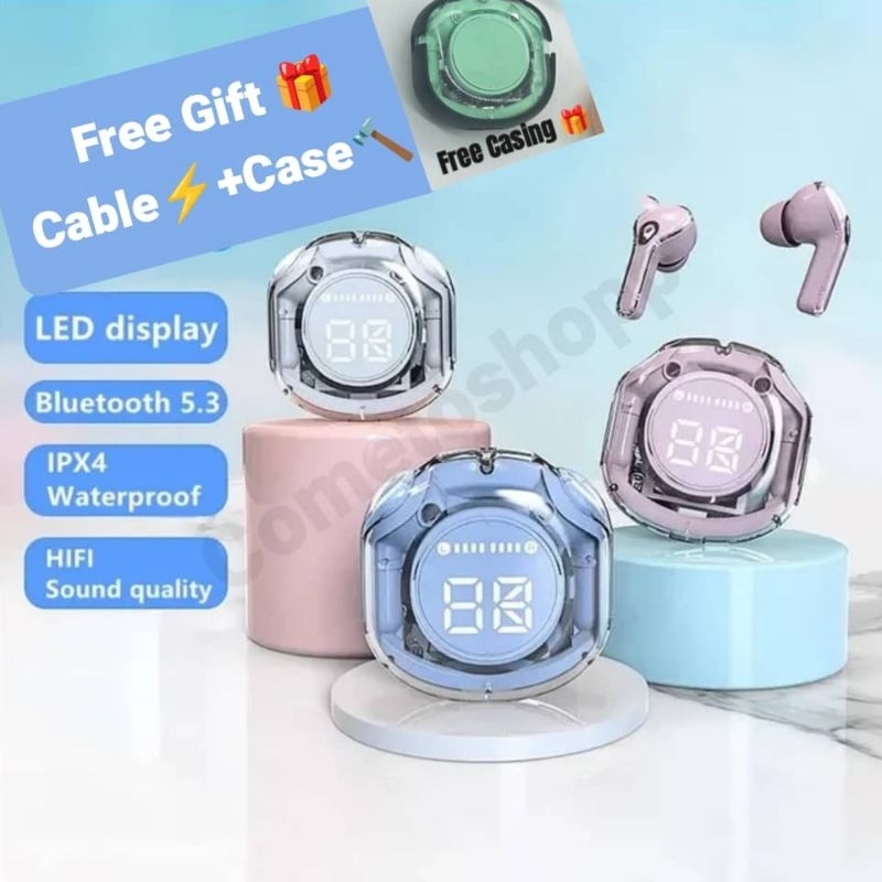 BUY 1 FREE 1(CASING)New Bluetooth Earphones in-ear transparent long ...