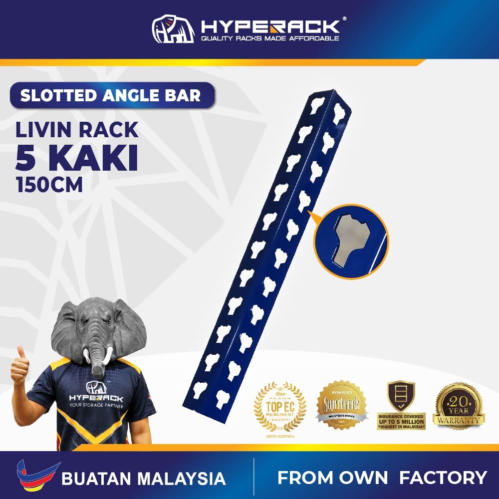 HYPERACK TM️ [Livin Rack ONLY] Rak Besi Slotted Angle Bar Upright ...