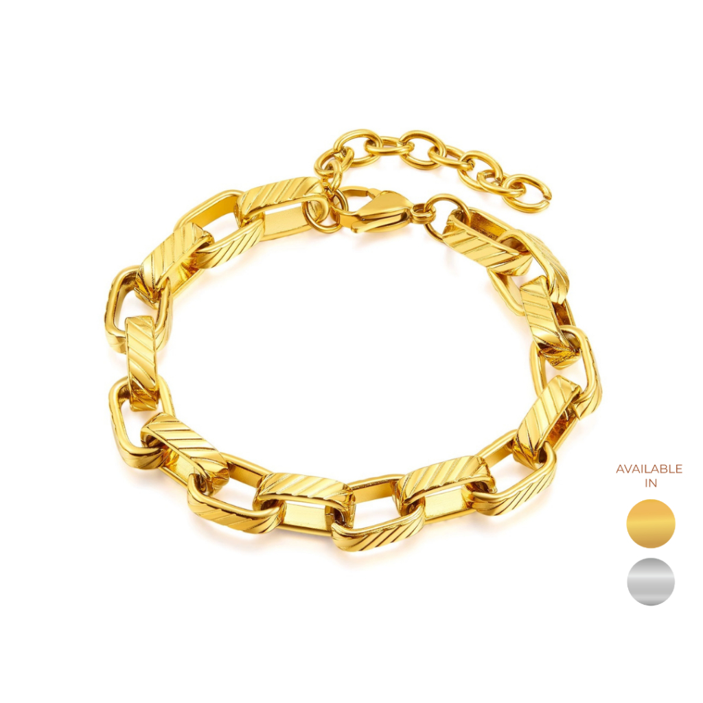 Gold and silver link on sale bracelet