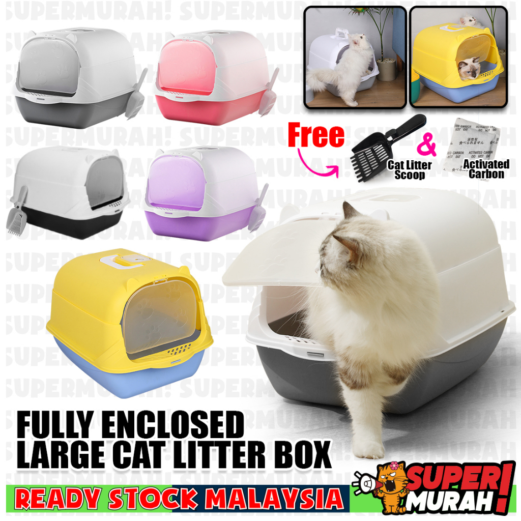 Fully Covered Large Size Cat Litter Box Kotak Tandas Kucing Fully