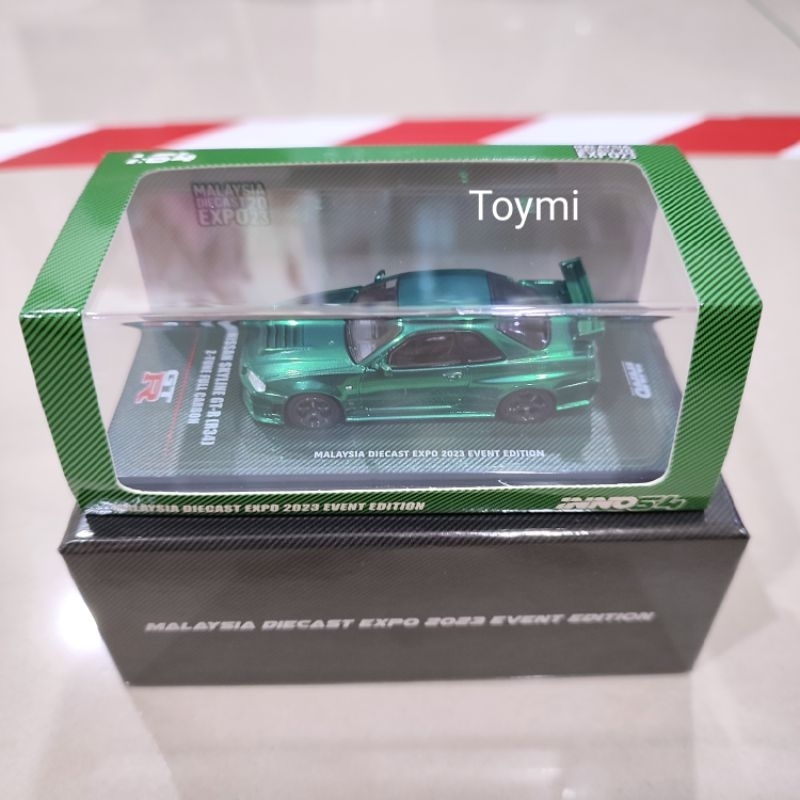 Inno 1/64 Nissan Skyline GTR R34 Green Carbon Chase Car MDX Expo Event ...