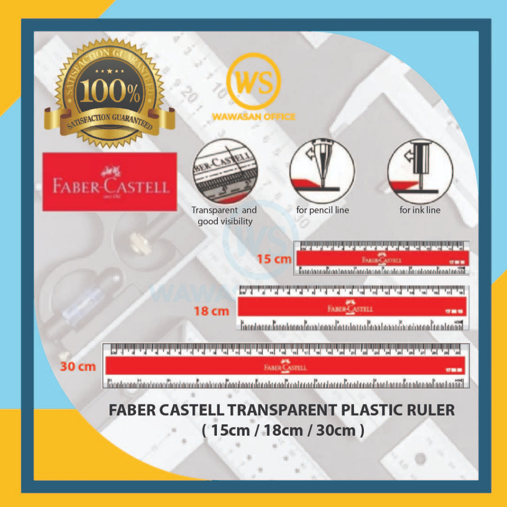 Faber Castell Ruler Ruler/ Long Ruler/ Short Ruler/ 柑 Plastic Ruler ...