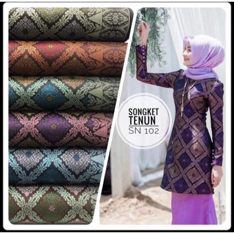 Songket TENUN Full Songket, Songket (100% BEST QUALITY) | Shopee Singapore