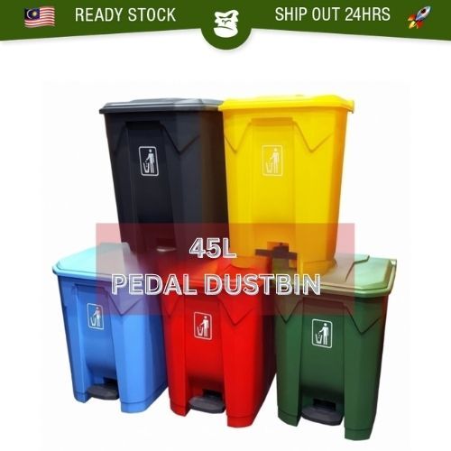 45L Wet Dry Separation Garbage Can Pedal Storage Large Trash