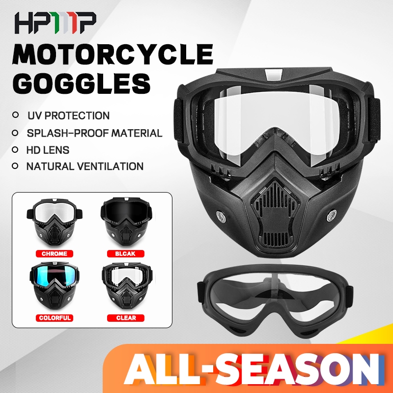 Tactical Goggle Mask Motorcycle Helmet Goggles Visor Riding Cycling Outdoor Sport Safety Glass