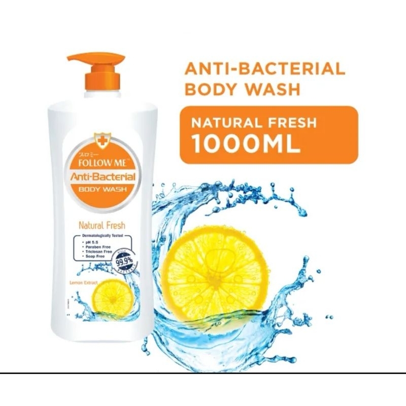 Follow Me Anti-Bacterial Body Wash 1000ml (Natural Fresh/family Protect ...