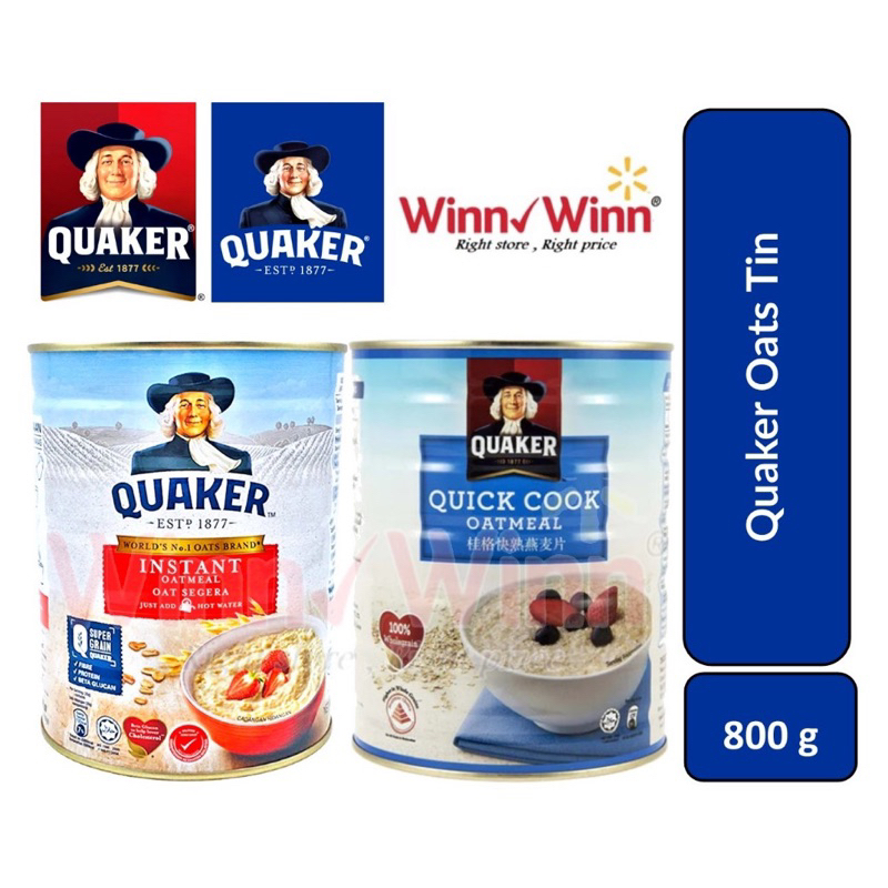 QUAKER OATMEAL INSTANT / QUICK COOK 800g (1 tin) | Shopee Singapore