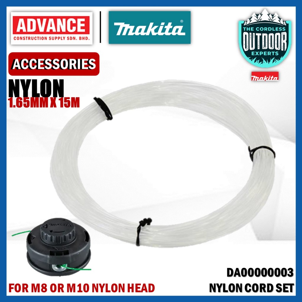 MAKITA DA00000003 Nylon Cord 1.65MM x 15M Set ( For M8 & M10 Nylon ...