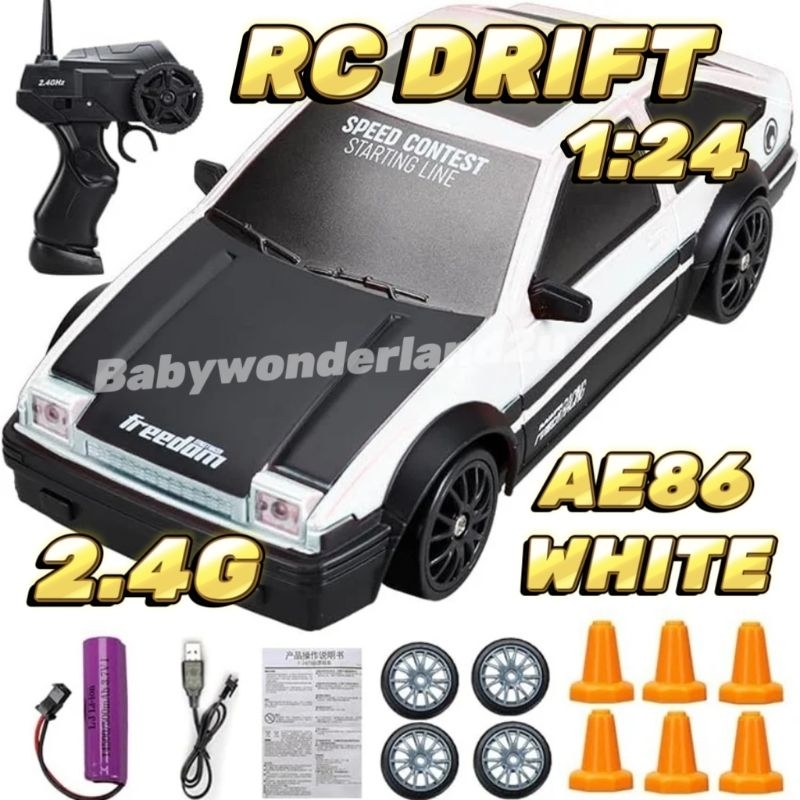 1:24 Kereta Kontrol Drift 4WD RC Car Racing Car AE86 GTR EVO Honda