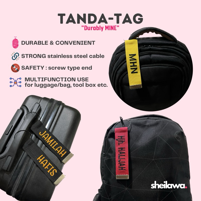 LUGGAGE TAG / BAG TAG PERSONALISED & DURABLE SCHOOL BAG TAG HAJI