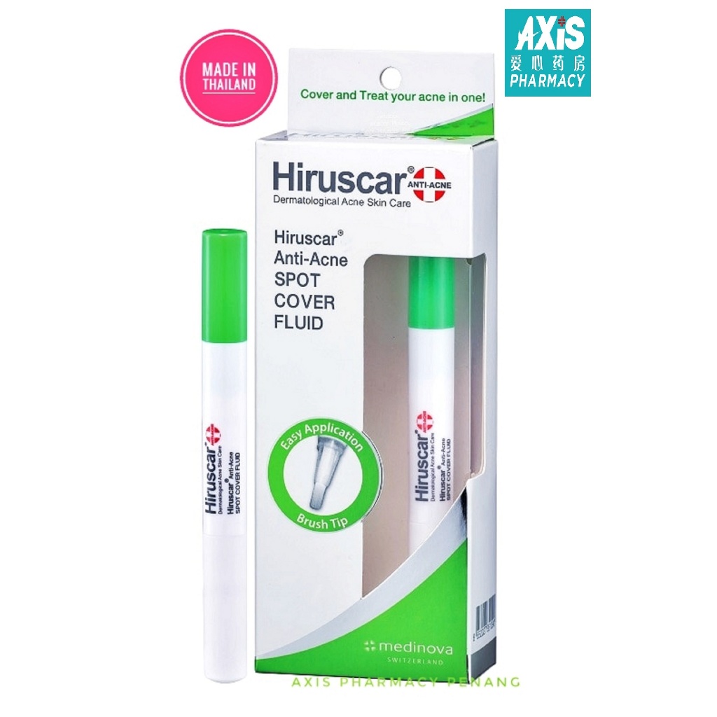 Hiruscar Anti-Acne Spot Cover Fluid 1ml *Easy Application*Brush Tips ...