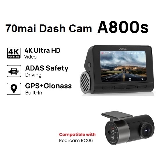 18 month warranty 70mai A800S 4K Dash Cam Rear Cam Dual Vision Global ...