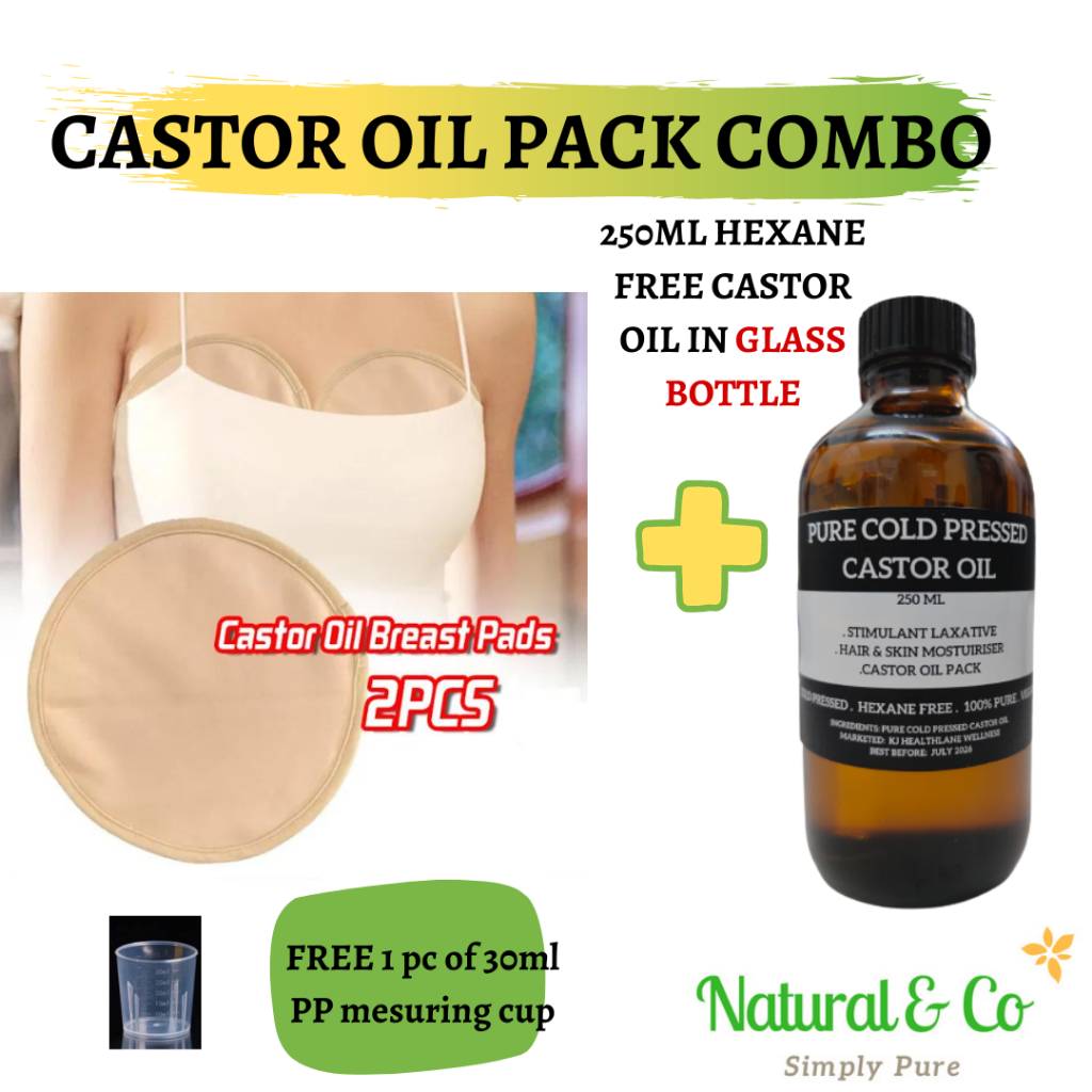 Pure Cold Pressed Castor Oil Pack Combo (250ml Pure Cold Pressed Castor ...