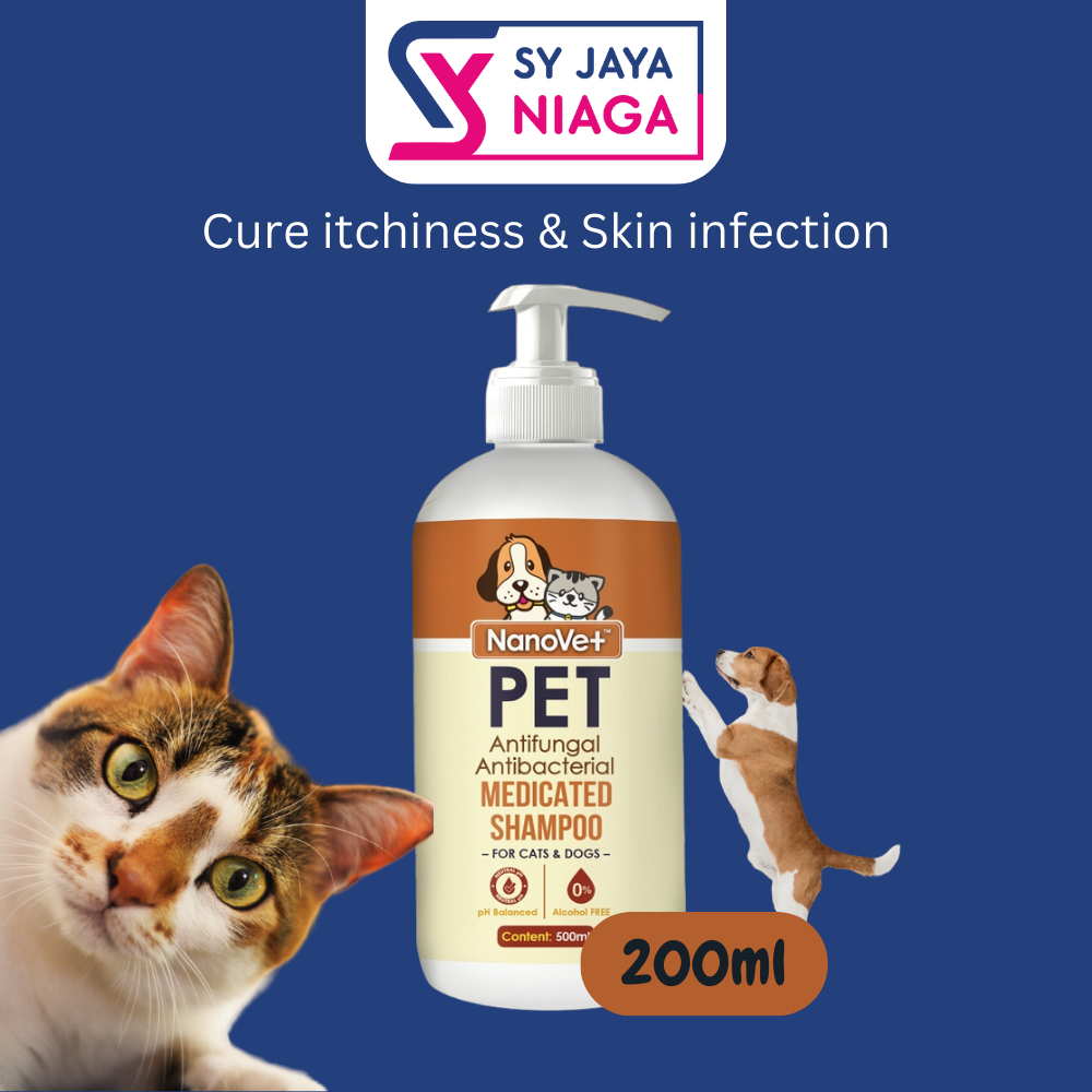 PALT Nanovet 200ml No Rinse Waterless Medicated Pet Shampoo Cat Dog Kucing Anjing Mandi 猫狗洗澡