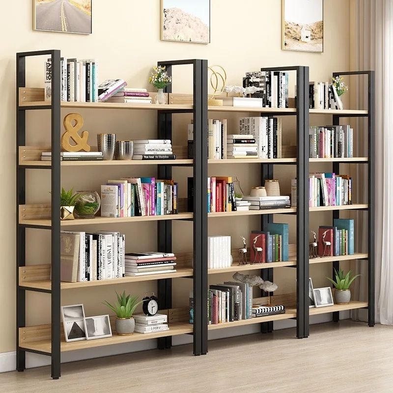 Living room storage rack, floor to floor storage rack, steel and wood ...