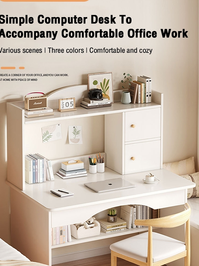 Study Table Computer Desk Meja belajar With Book Shelf Storage ...