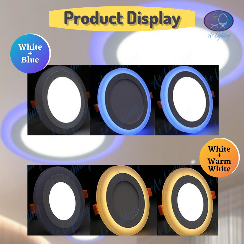 LED 2 COLOR DOWNLIGHT 3 MODES 12W 18W WHITE/BLUE WH/WW MULTI COLOR ...