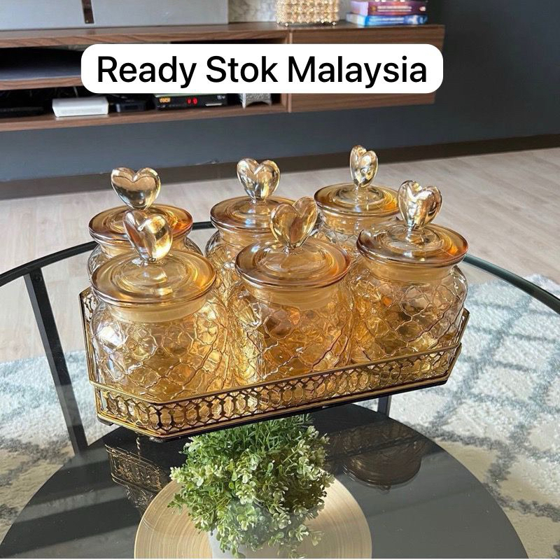 Raya moroccan love cake glass jar container airtight food jar ...