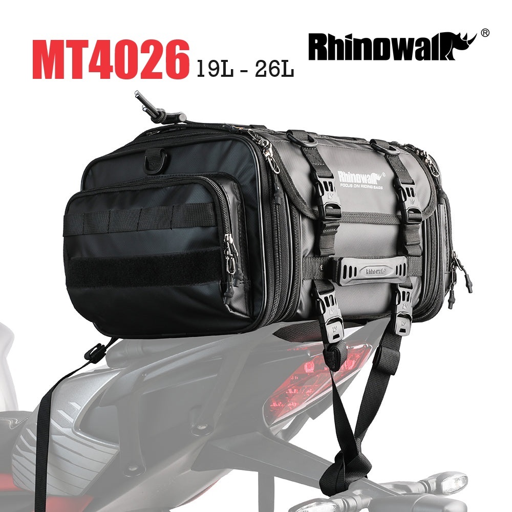 Rhinowalk Motorcycle Travel Touring Luggage Expandable Motorcycle Tail