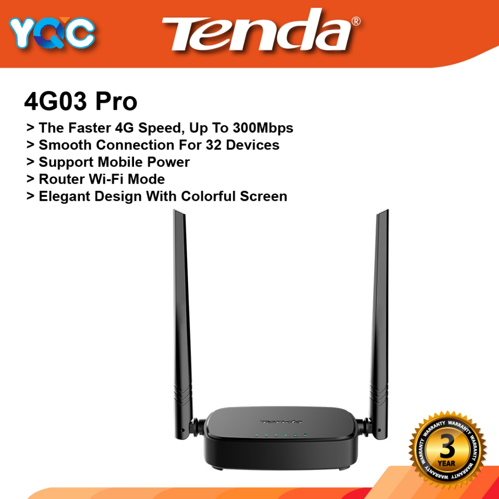 Tenda Router 4G SIM 4G03 Pro - Mobile WiFi Router 3G/4G Wireless Band 2 ...