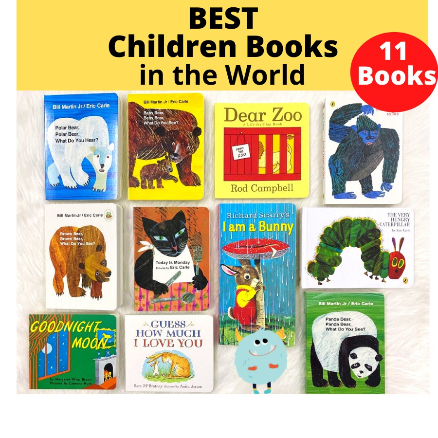 11 Book Set by Eric Carle The Very Hungry Caterpillar Dear Zoo Brown ...