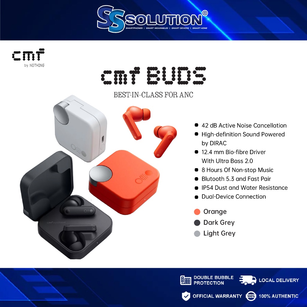 CMF Buds | 42 dB Active Noise Cancellation | High-Def Sound Powered by ...