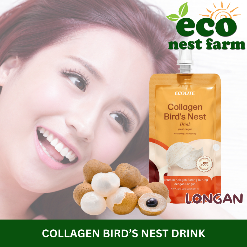 ECOLITE Sarang Burung Kolagen Bird Nest Collagen Drink Pouch Longan