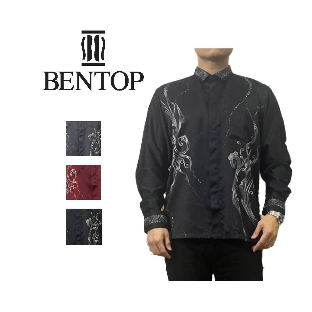 BENTOP Batik Long Sleeve Regular Fit | Shopee Singapore