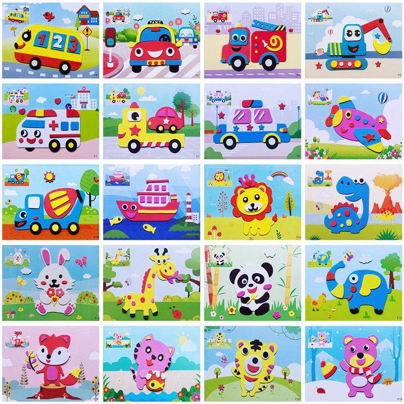 【10pcs】EVA 3D Stickers DIY Foam Sticker Kids Art and Craft Children ...