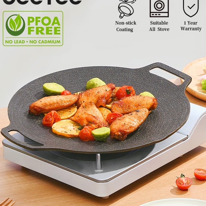 Kbbq Grill Korean BBQ Grill Pan Smokeless Non Stick Barbecue Flat